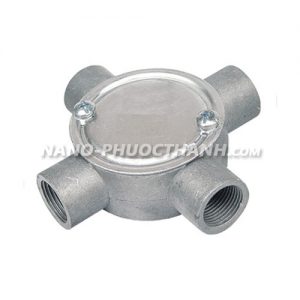 Hộp nối ống 4 ngã cho ống thép luồn dây điện ren