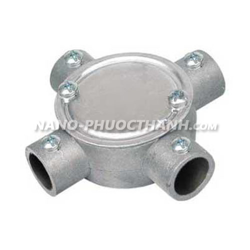 Hộp nối ống thép luồn dây điện trơn 4 ngã Hộp nối ống thép luồn dây điện trơn 4 ngã